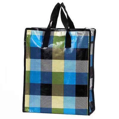 Farbige Laminat-Pp-Nichtgewebte Taschen Biologisch abbaubare Zip-Einkaufstüte 50cm