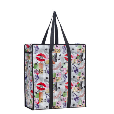Persönliche Größe Druck PP Gewebter Zip Shopping Polypropylen Taschen Mit Logo