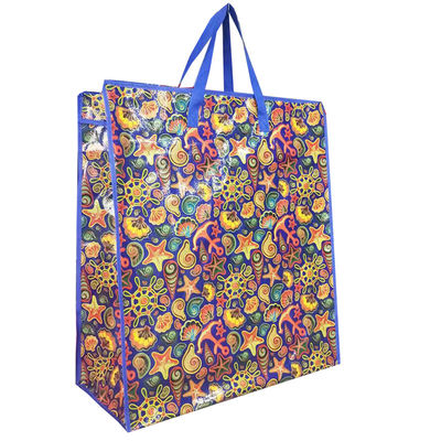 Laminate Bopp kundenspezifische PP-Gewebe-Einkaufstaschen/farbige PP-Gewebe-Eisen-Zip-Taschen