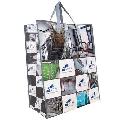 Maßgeschneiderte Eco-Friendly Laminated Woven Tote Bags Starke Haltbarkeit Glanz / Matt Finish