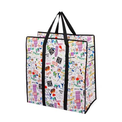 Custom PP Gewebter Einkaufstaschen mit umweltfreundlicher Tinte 10 kg Kapazität